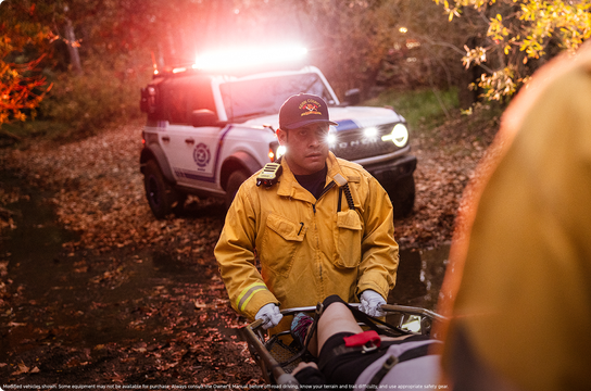 Bronco Search and Rescue Worker in Action