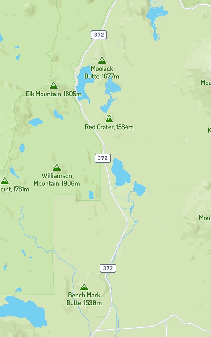 A map of nearby campgrounds in The Dyrt app, colored by type, with booked ones in gray