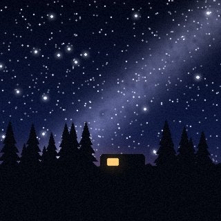 Camper's photo of a starry night sky over the campsite